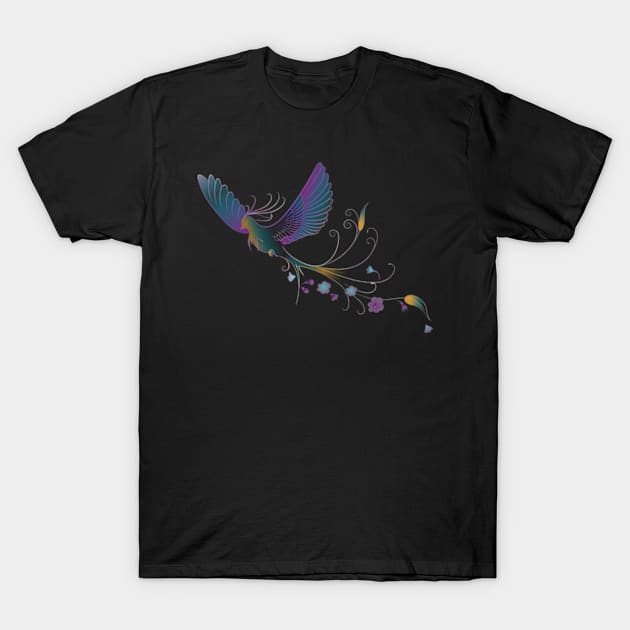 Flying Bird Drawing T-Shirt by DezinerFiles